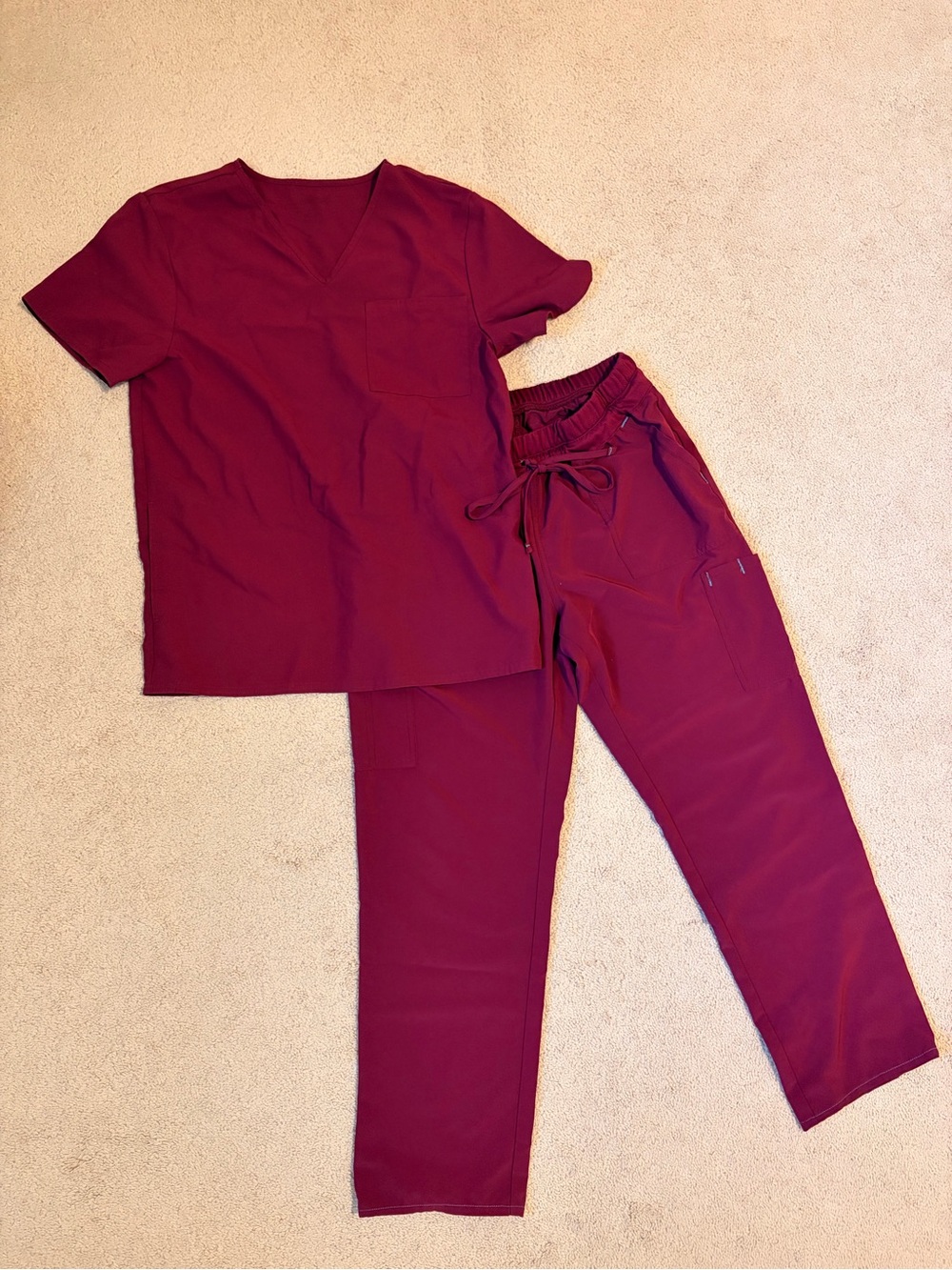 Scrubstar Women's Burgundy/Maroon Set: Size Small (S) Top and Medium (M) Pants